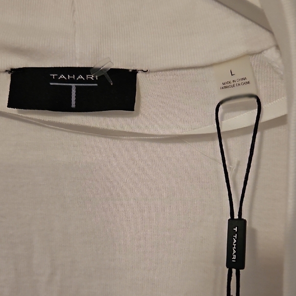 Tahari Classic White Cardigan L NEW - Picture 2 of 5
